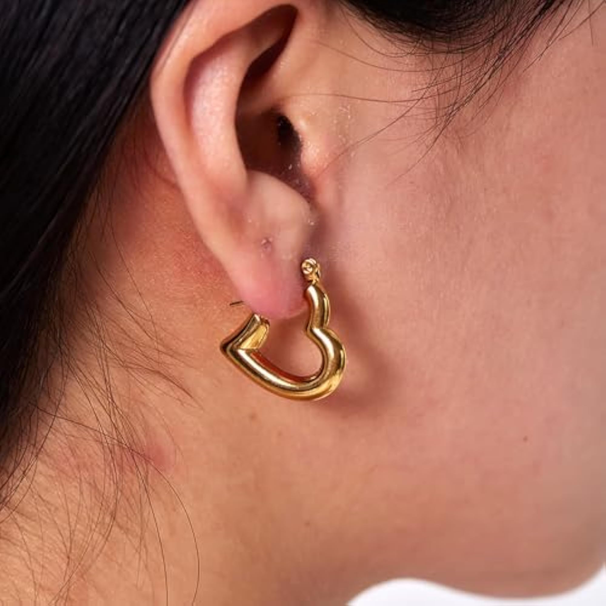 Women's Chunky Gold Statement Huggie Hoop Earrings